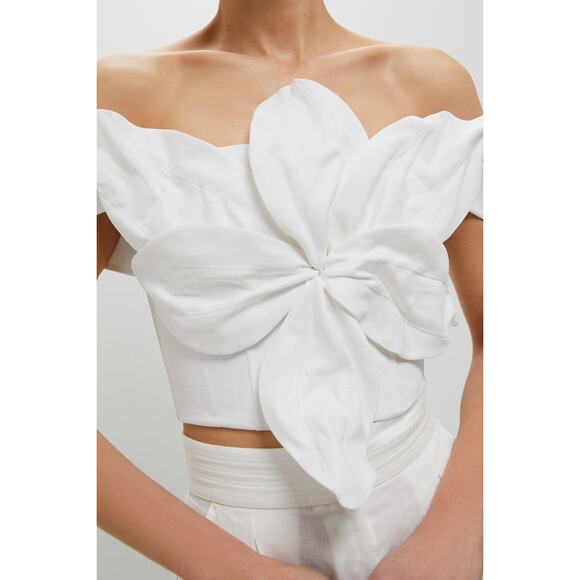 ANDRES OTALORA Off-White Loto Embellished Top Size 2 NWT Retail $645 Tuckernuck - Picture 5 of 7